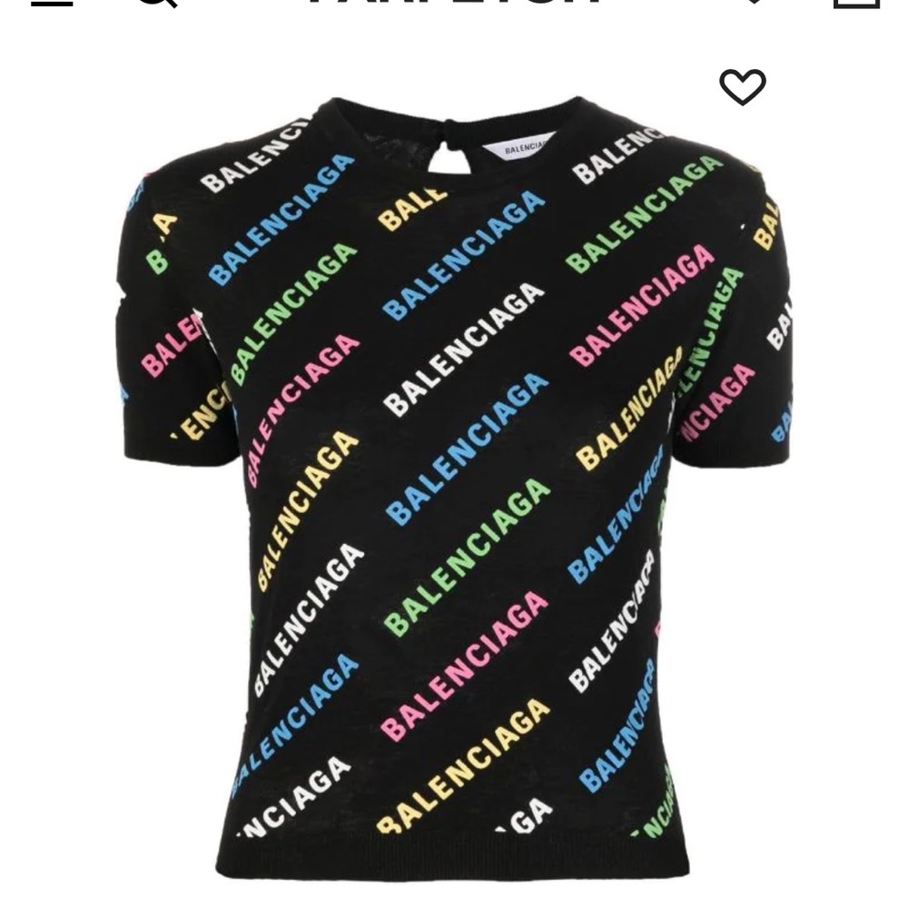 SOLD! Balenciaga logo print knit top
